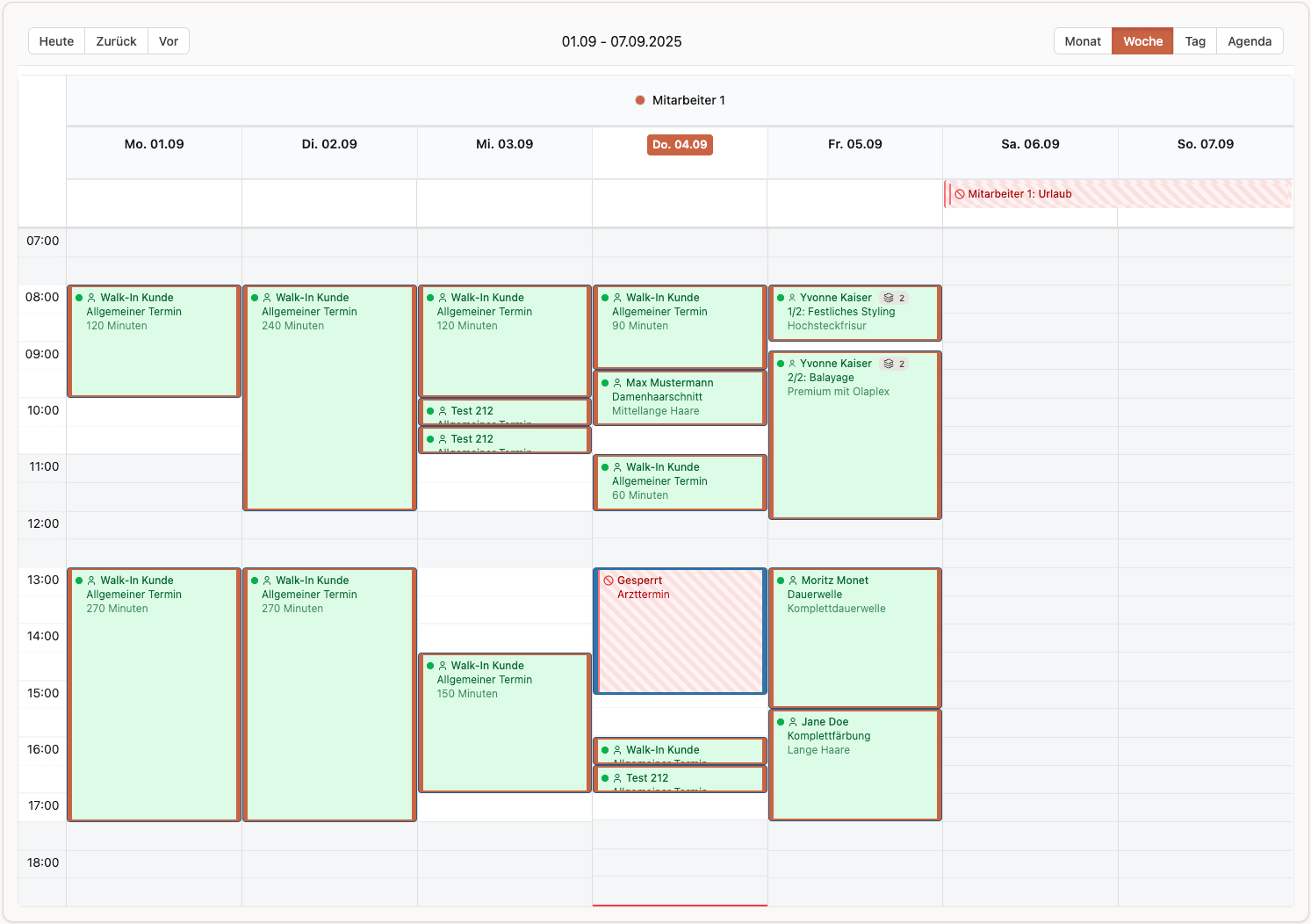 nauw Kalender Wochenansicht mit Terminen